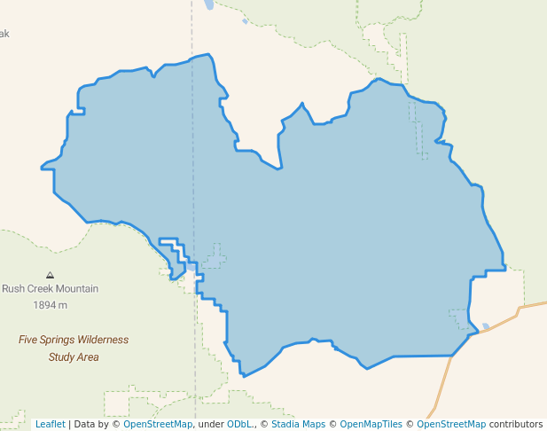 walking in Twin Peaks Wilderness Study Area map in Gerlach