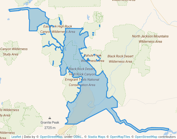 walking in Black Rock Desert-High Rock Canyon Emigrant Trails National Conservation Area map in Gerlach