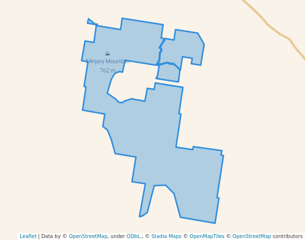 walking in Minjary National Park map in Gocup