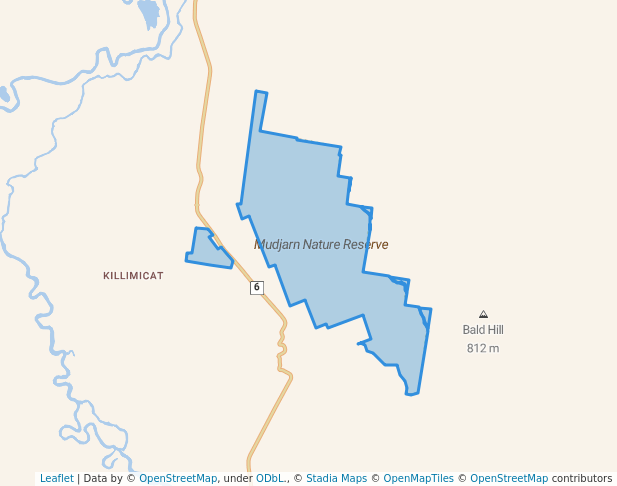 walking in Mudjarn Nature Reserve map in Gocup