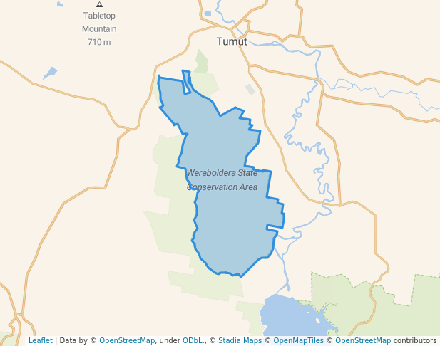 walking in Wereboldera State Conservation Area map in Gocup