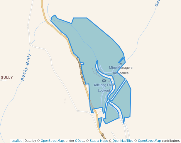 walking in Adelong Falls Reserve map in Darlow
