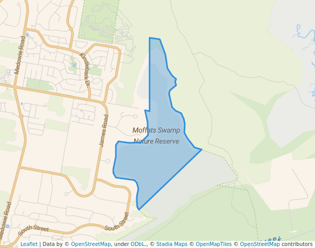 walking in Moffats Swamp Nature Reserve map in Campvale