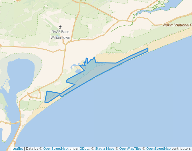 walking in Worimi State Conservation Area map in Campvale