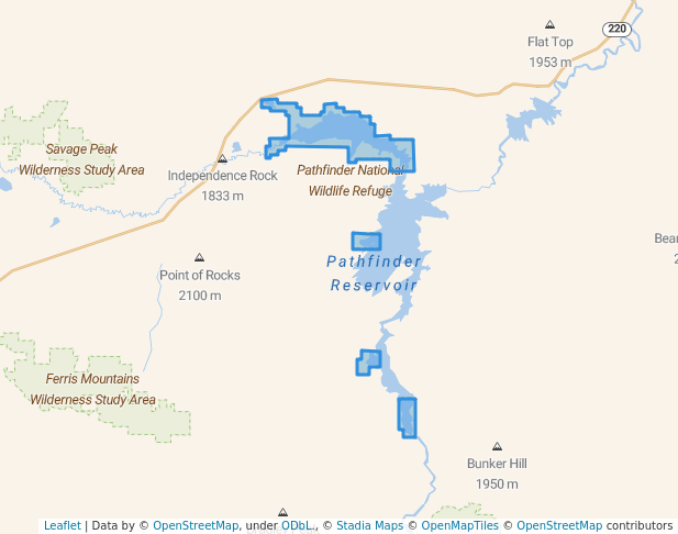 Pathfinder National Wildlife Refuge in Alcova | Map and Routes