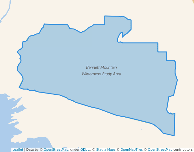 walking in Bennett Mountain Wilderness Study Area map in Kortes Dam