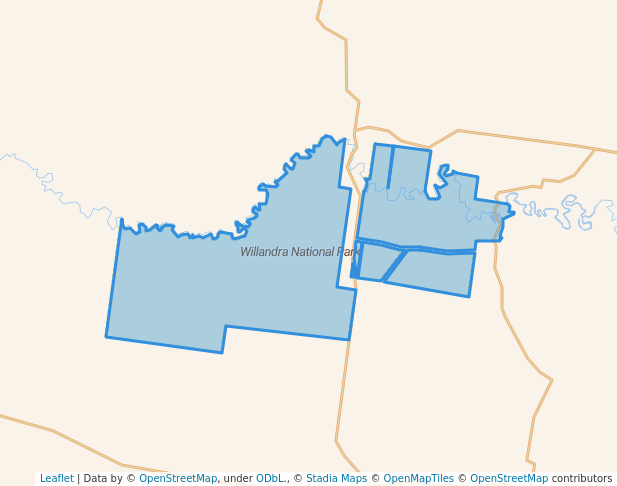 walking in Willandra National Park map in Roto