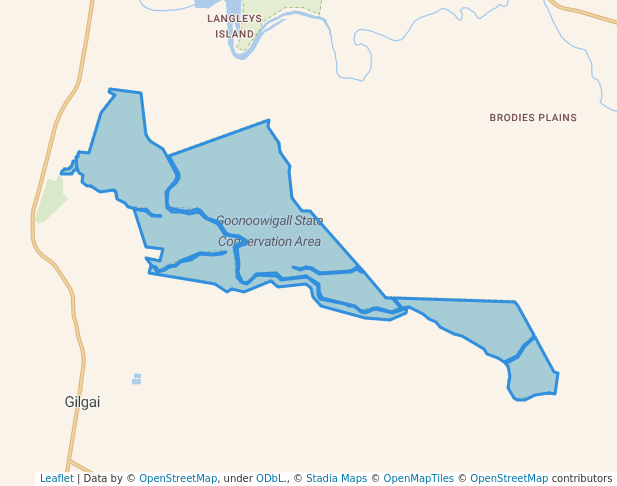 walking in Goonoowigall State Conservation Area map in Gilgai