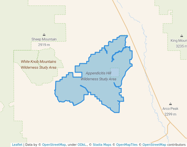 walking in Appendicitis Hill Wilderness Study Area map in Moore