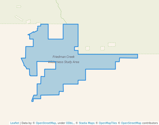 walking in Friedman Creek Wilderness Study Area map in Carey