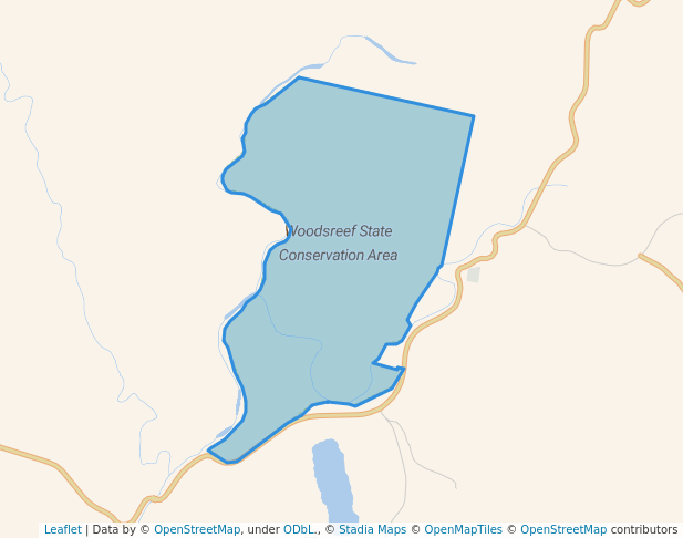 walking in Woodsreef State Conservation Area map in Banoon