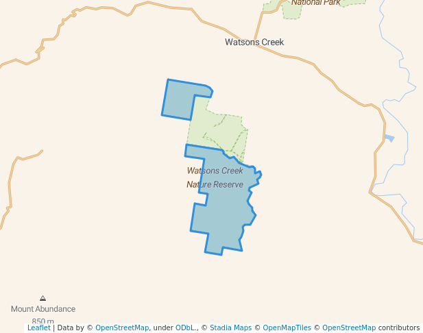 walking in Watsons Creek Nature Reserve map in Klori