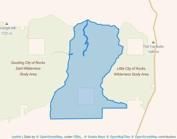 walking in Black Canyon Wilderness Study Area (#2) map in Gooding