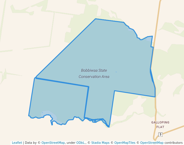 walking in Bobbiwaa State Conservation Area map in Narrabri West