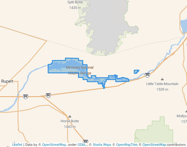 walking in Minidoka National Wildlife Refuge map in Rupert