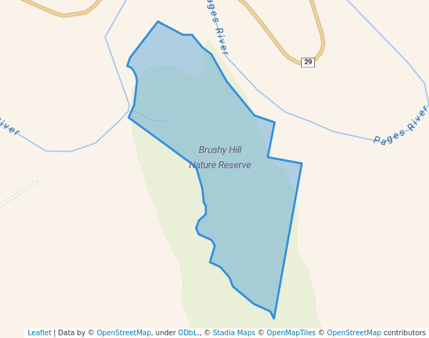 walking in Brushy Hill Nature Reserve map in Gundy