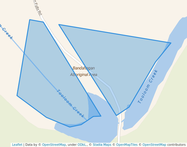 walking in Bandahngan Aboriginal Area map in Tooloom