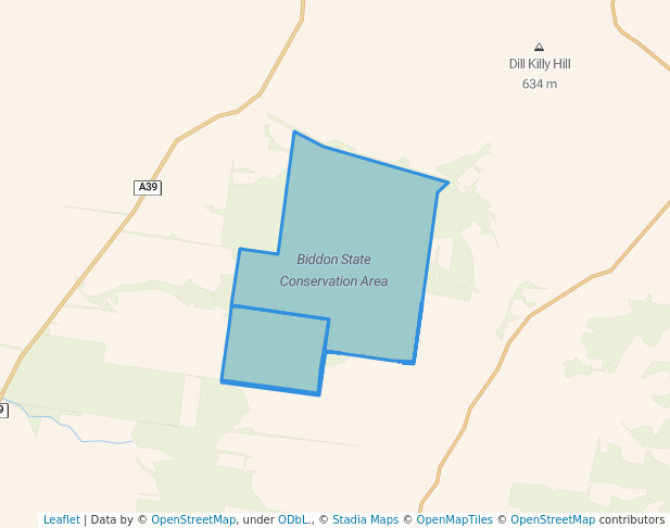 walking in Biddon State Conservation Area map in Biddon