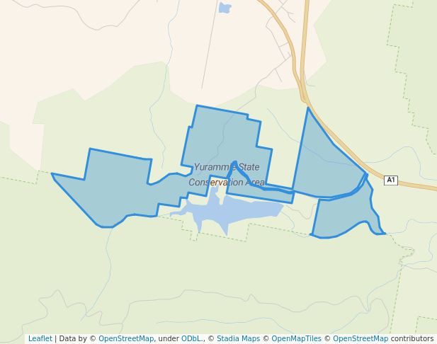 walking in Yurammie State Conservation Area map in South Wolumla