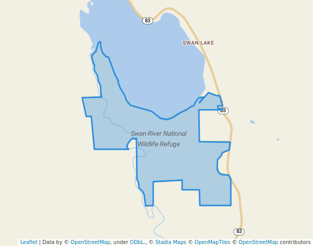 walking in Swan River National Wildlife Refuge map in Swan Lake