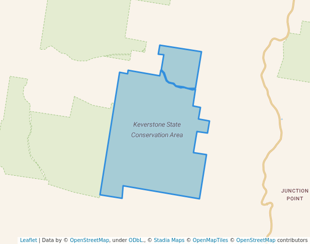 walking in Keverstone State Conservation Area map in Bigga
