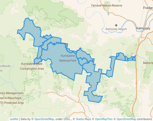 walking in Kumbatine National Park map in Tamban