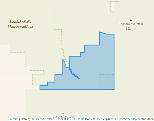 walking in East Fork Blacktail Deer Creek Wilderness Study Area map in Dillon