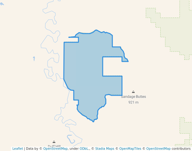 walking in Bridge Coulee Wilderness Study Area map in Mosby