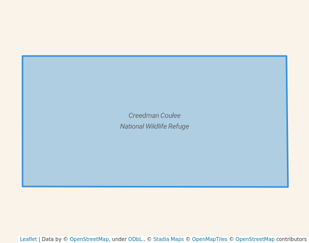 walking in Creedman Coulee National Wildlife Refuge map in Havre