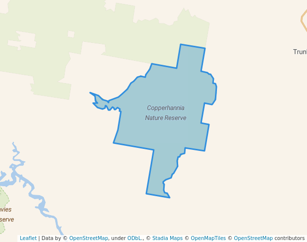 walking in Copperhannia Nature Reserve map in Bathurst