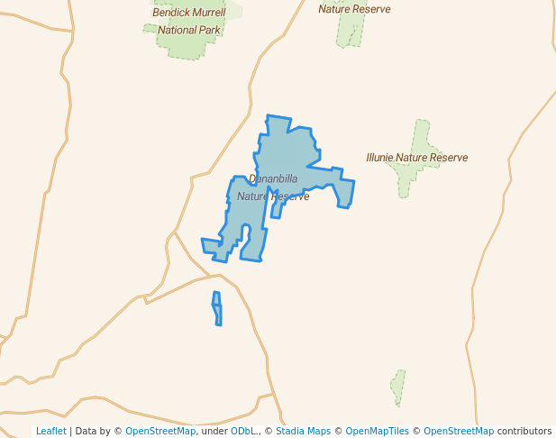 walking in Dananbilla Nature Reserve map in Wirrimah