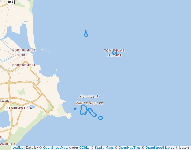 walking in Five Islands Nature Reserve map in Port Kembla