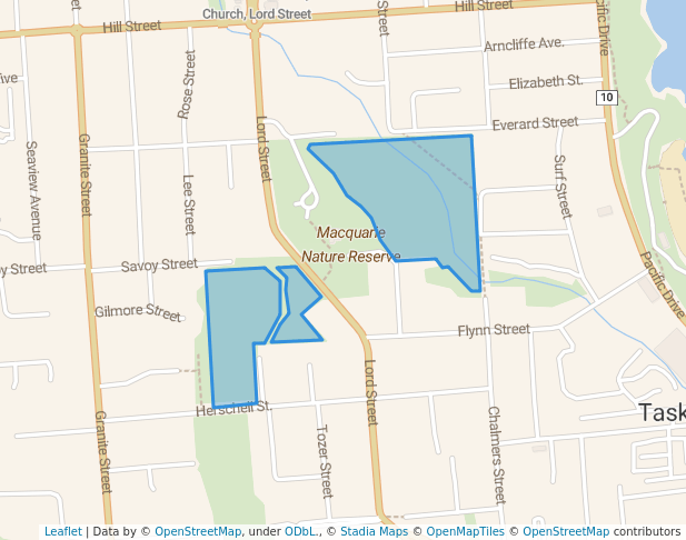 walking in Macquarie Nature Reserve map in Riverside