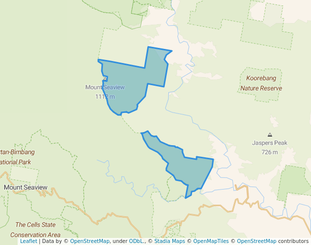 walking in Mount Seaview Nature Reserve map in Bago