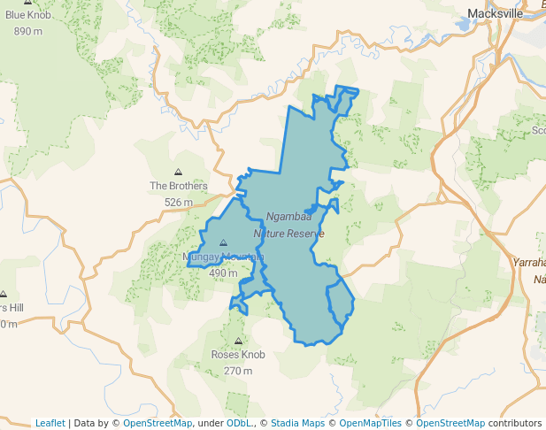 walking in Ngambaa Nature Reserve map in Tamban