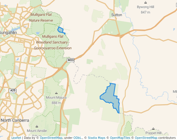 walking in Goorooyarroo Nature Reserve map in Sutton
