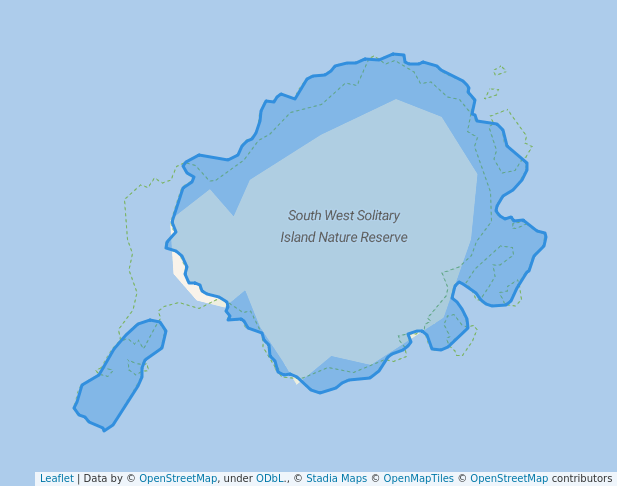 walking in South West Solitary Island Nature Reserve map in Mullaway