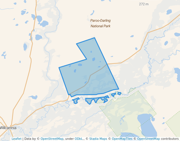 walking in Paroo-Darling State Conservation Area map in White Cliffs