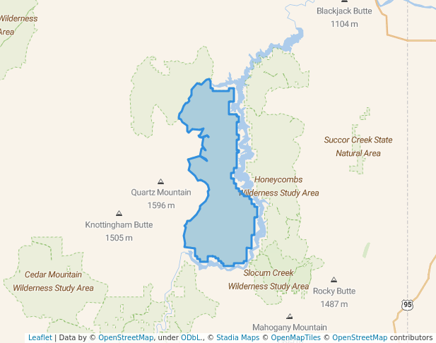 walking in Dry Creek Buttes Wilderness Study Area map in South Mountain