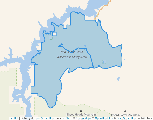 walking in Wild Horse Basin Wilderness Study Area map in South Mountain