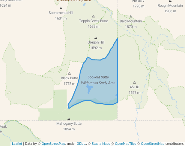 walking in Lookout Butte Wilderness Study Area map in South Mountain