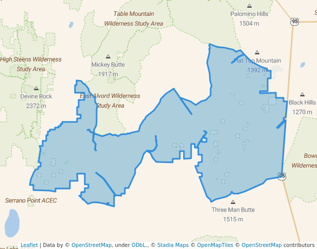 walking in Alvord Desert Wilderness Study Area map in South Mountain