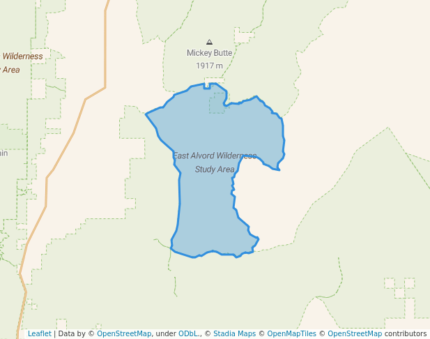 walking in East Alvord Wilderness Study Area map in Princeton
