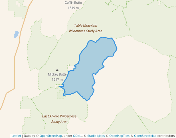 walking in Winter Range Wilderness Study Area map in Princeton