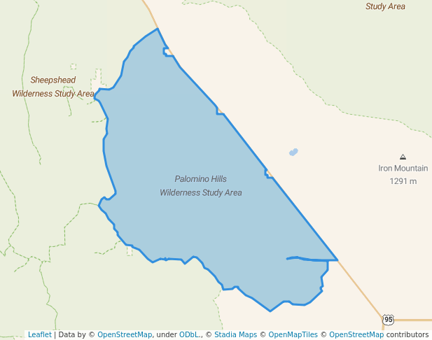walking in Palomino Hills Wilderness Study Area map in South Mountain