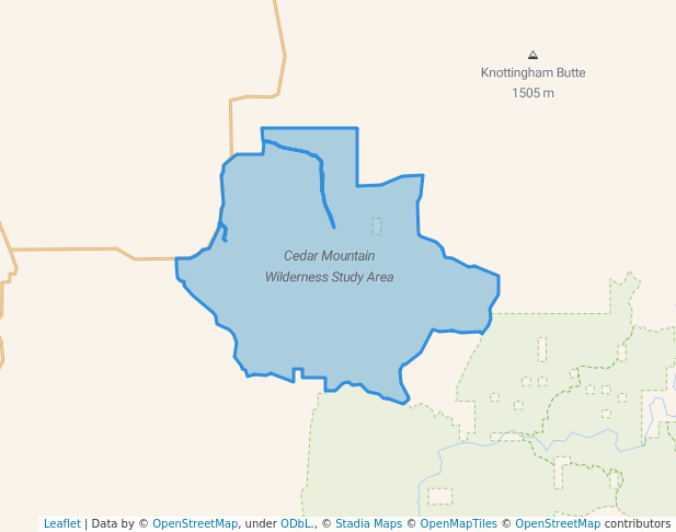 walking in Cedar Mountain Wilderness Study Area map in Harper