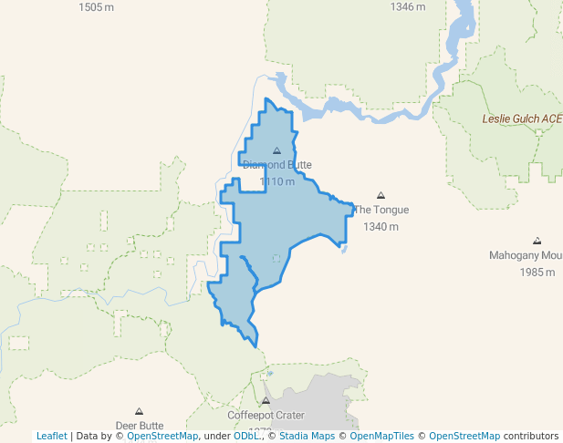 walking in Blue Canyon Wilderness Study Area map in South Mountain