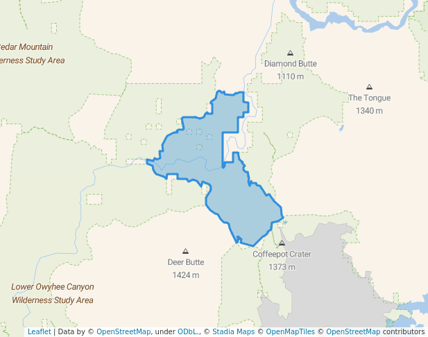 walking in Owyhee Breaks Wilderness Study Area map in South Mountain