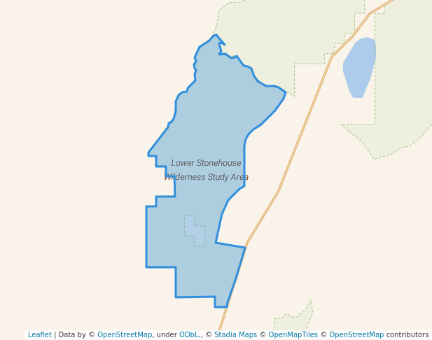 walking in Lower Stonehouse Wilderness Study Area map in Diamond