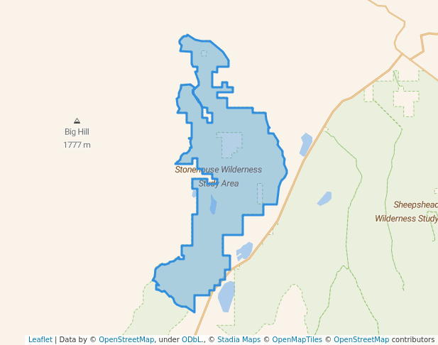 walking in Stonehouse Wilderness Study Area map in Princeton
